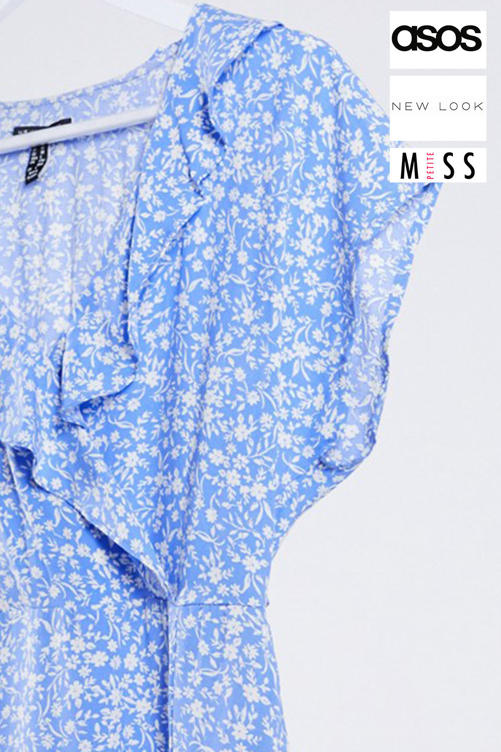 New Look Petite midi wrap dress in blue floral pattern | ASOS - Miss Petite